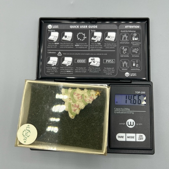 Lenox Porcelain Christmas Tree Brooch w/ Box - Picture 12 of 12